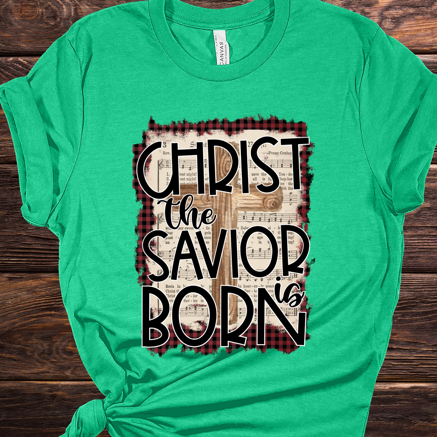 The Savior is Born Green Graphic Tee