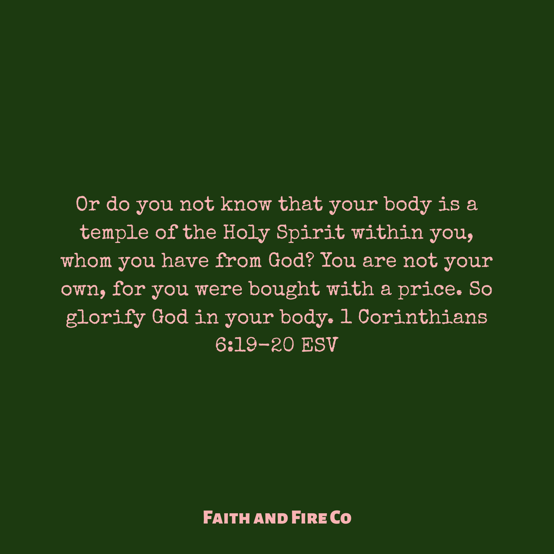 We need to glorify God.