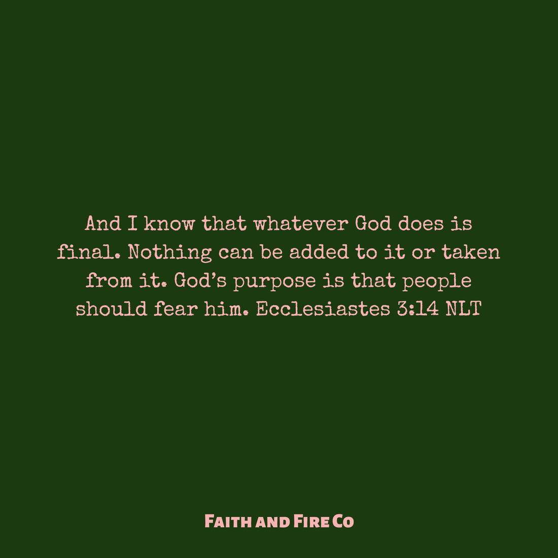 What God Says is Final