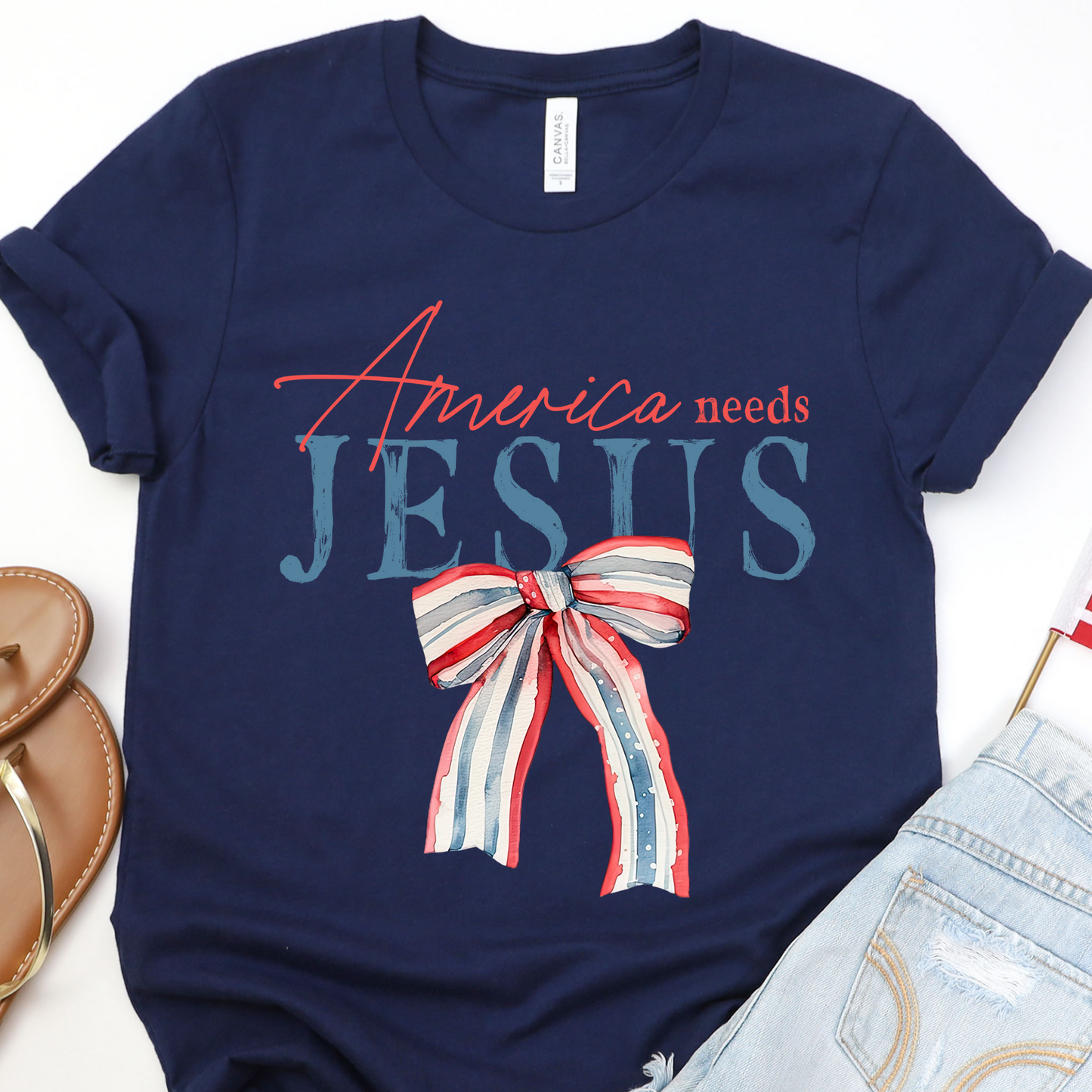 America Needs Jesus Graphic Tee