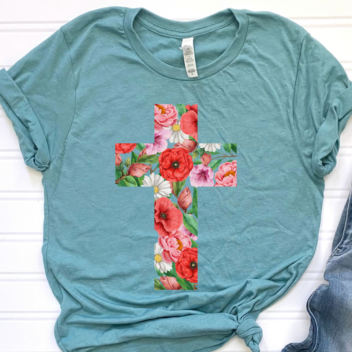 Floral Cross Graphic Tee