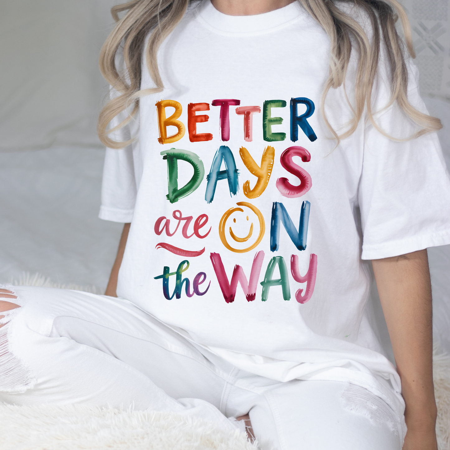 Better Days White Graphic Tee