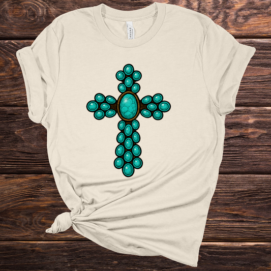 Turquoise and Jesus Graphic Tee