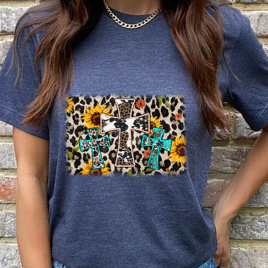 Leopard Crosses Graphic Tee