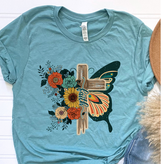 Floral Butterfly Graphic Tee