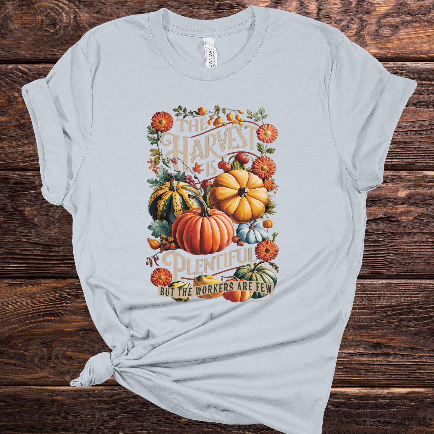 The Harvest is Plentiful Blue Graphic Tee