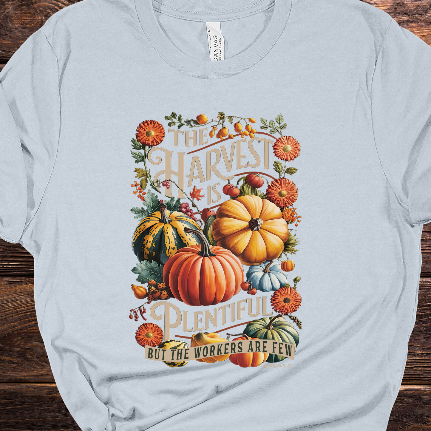 The Harvest is Plentiful Blue Graphic Tee