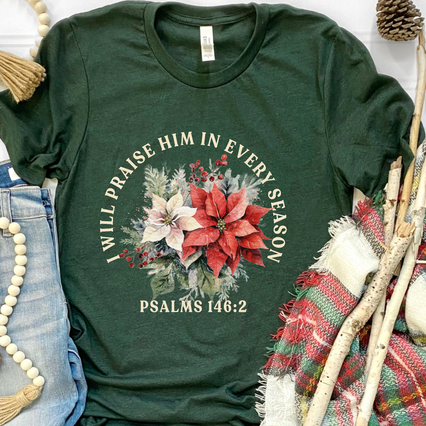 Praise Him Green Graphic Tee