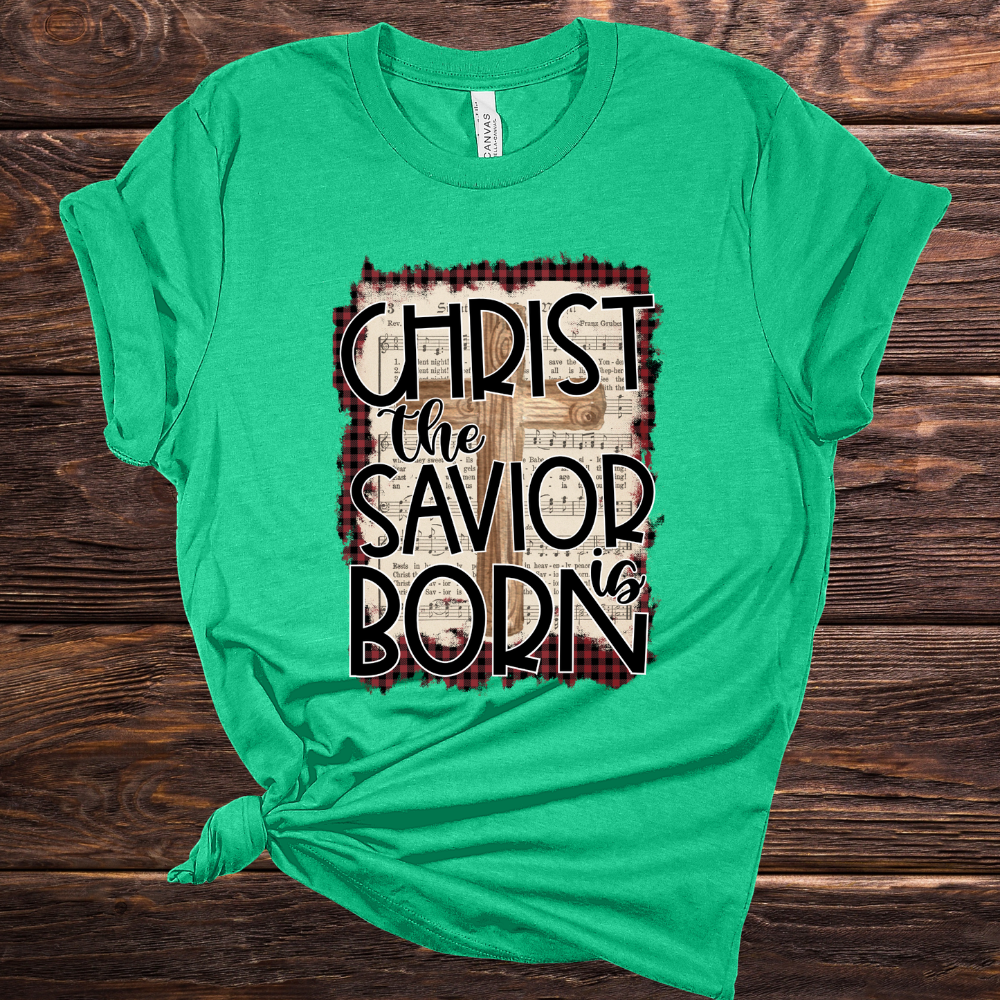 The Savior is Born Green Graphic Tee