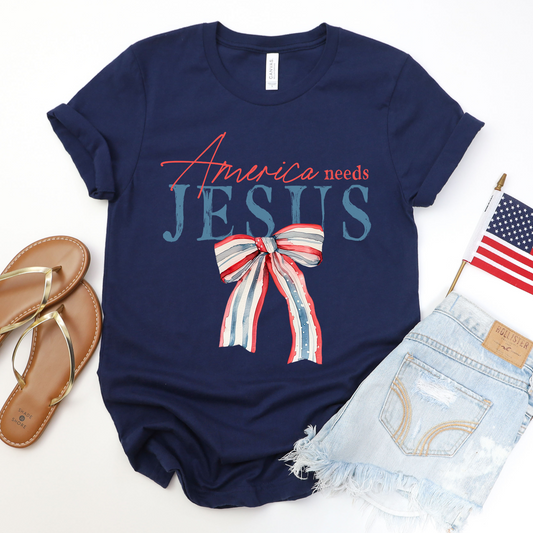 America Needs Jesus Graphic Tee