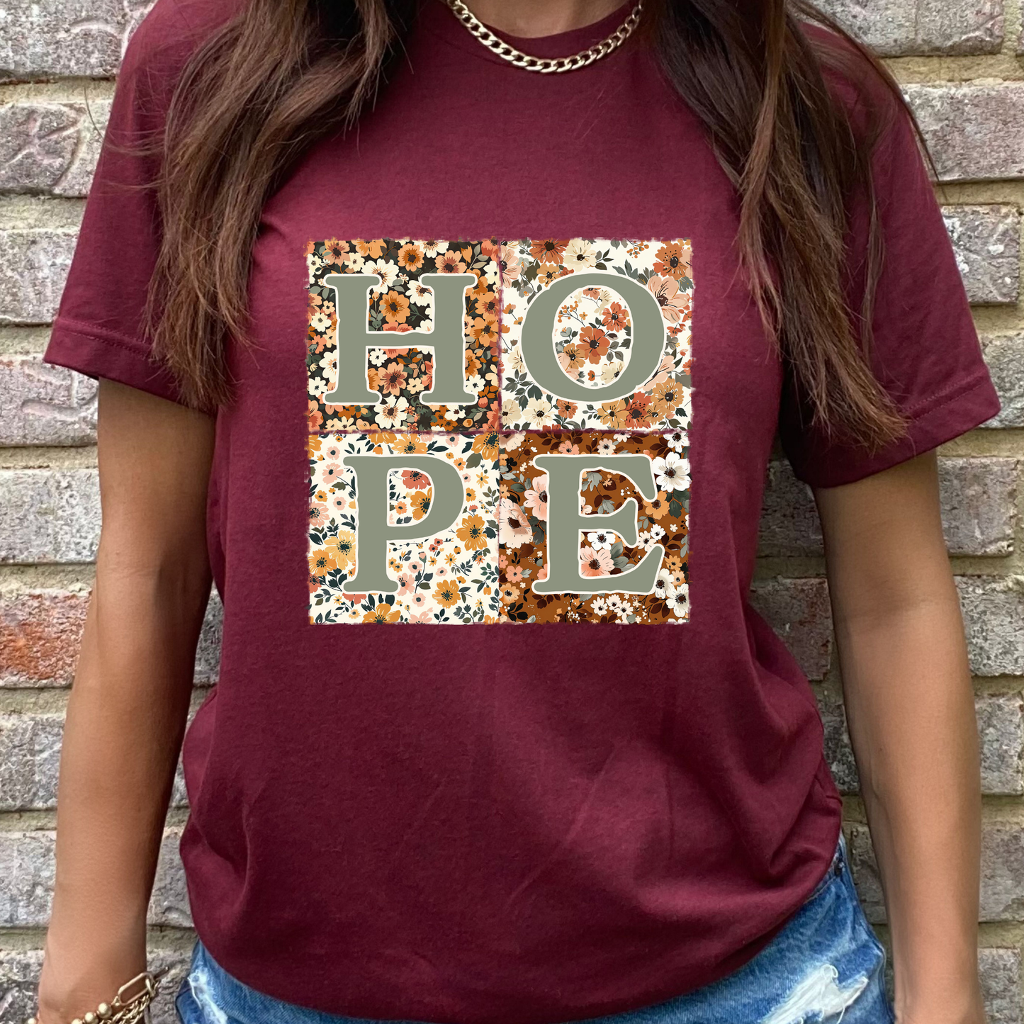 Hope Maroon Graphic Tee