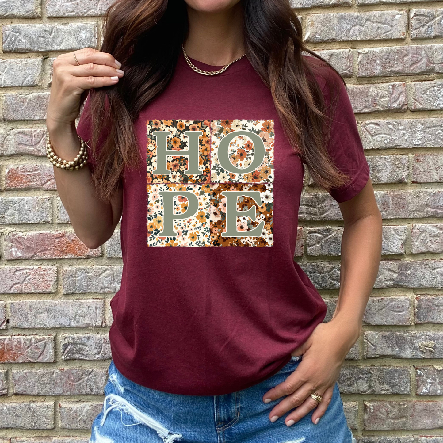 Hope Maroon Graphic Tee