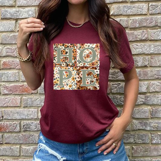 Hope Maroon Graphic Tee