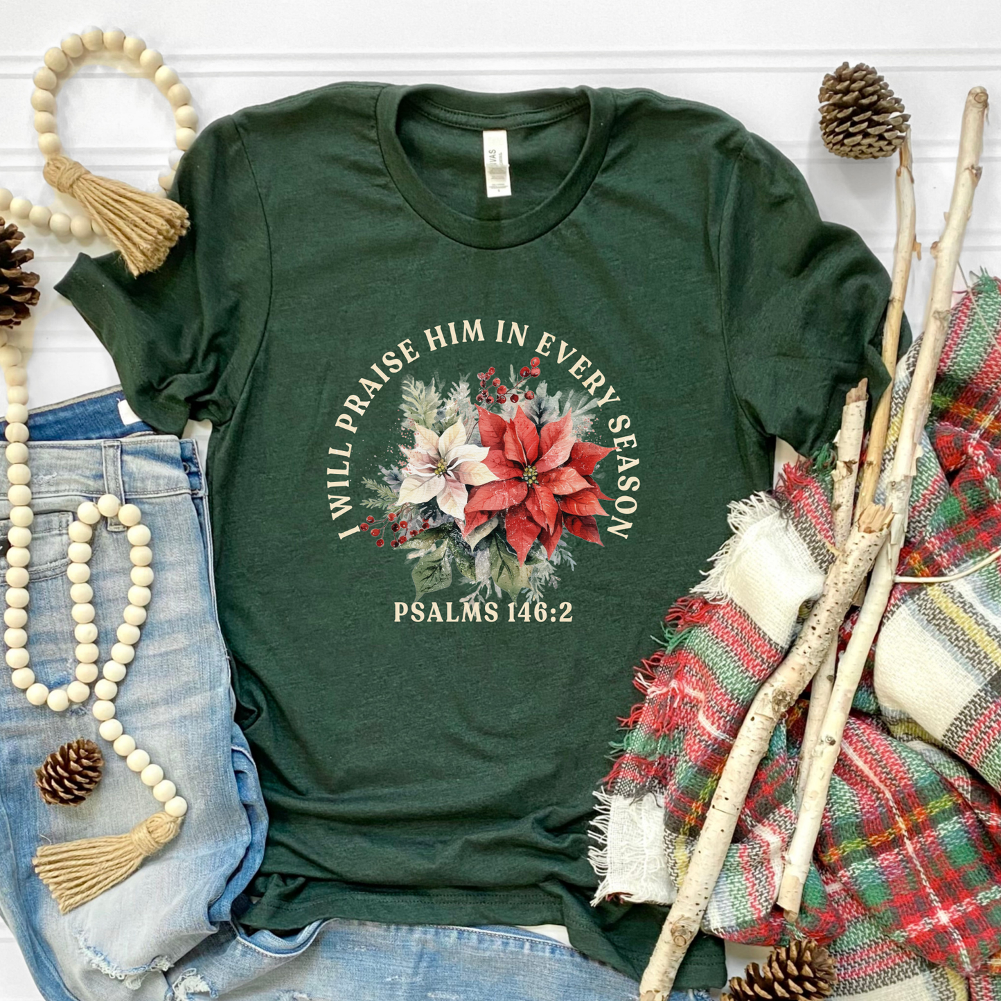 Praise Him Green Graphic Tee