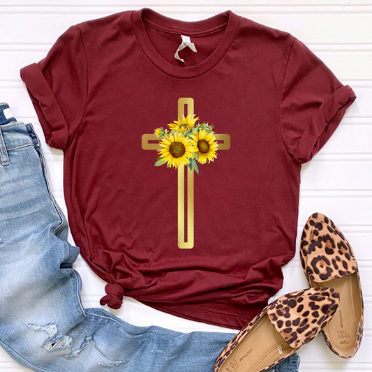 Sunflower Cross Graphic Tee